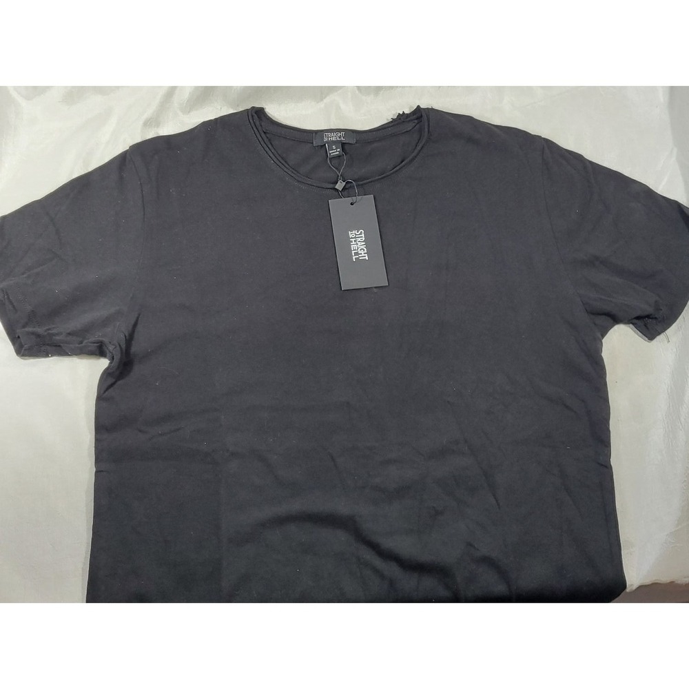 Straight to Hell Men's Raw Neck Dodge Black T-Shirt - Bucktown Fit - Size Small